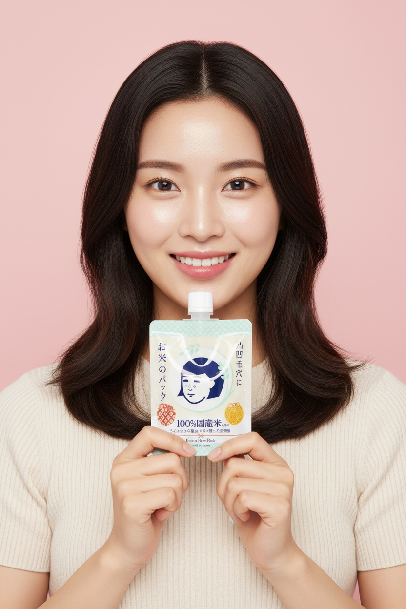 Korean girl holding Keana rice pack
